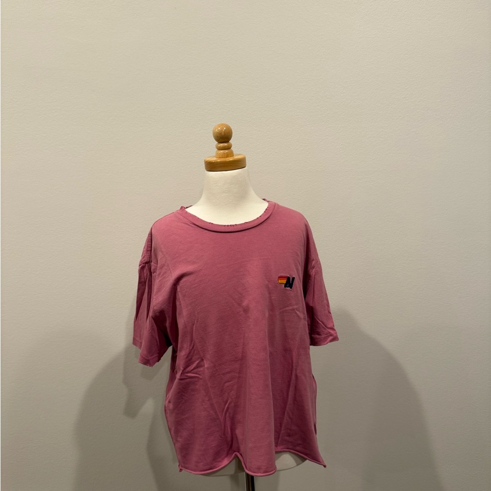 Vintage Pink T-Shirt with Embroidered Logo
